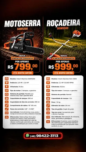 Roçadeira e motoserra