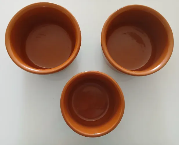 Conjunto 3 potes de barro