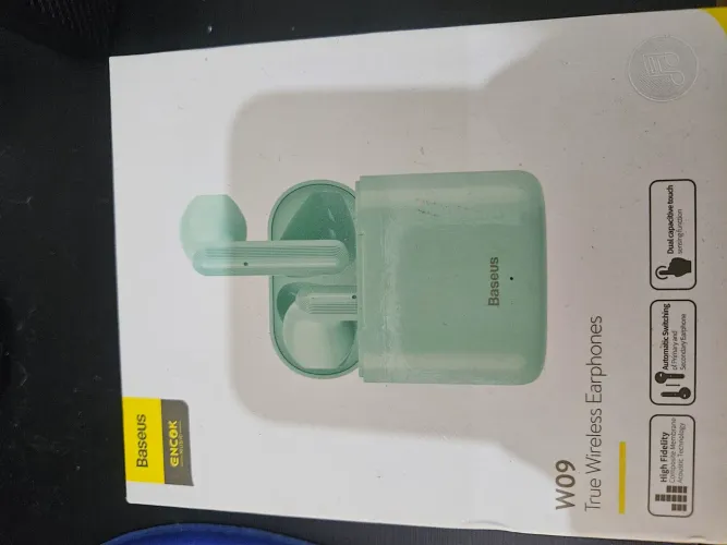 Fone de ouvido sem fio. Baseus Encok w09. Verde água. Tecnologia 5.0