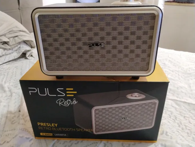 Caixa Som Bluetooth Pulse Presley em Madeira