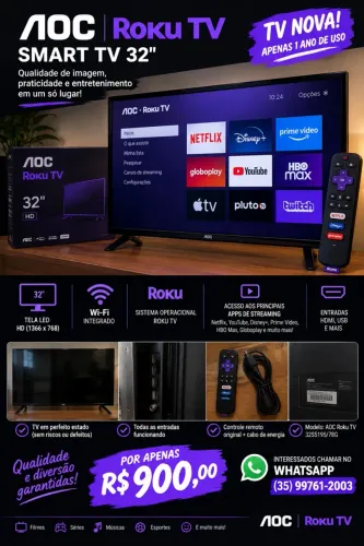 Tv Roku AOC 32 polegadas
