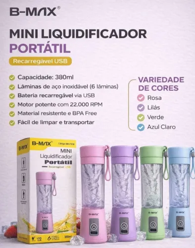 Mini liquidificador Portátil Recarregável.