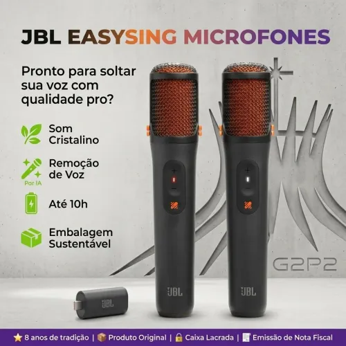 MICROFONE SEM JBL EASYSING MICS COM REMOÇÃO VOCAL IA | ORIGINAL