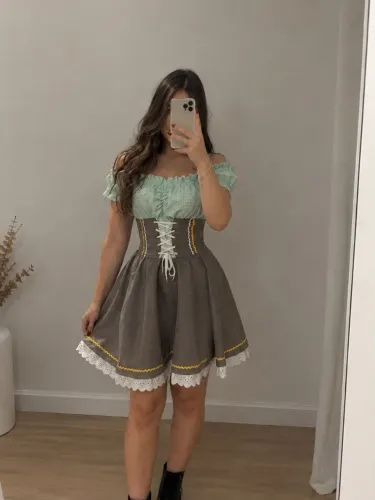 Traje Tipico Oktoberfest Feminino (VESTIDO E BLUSA))