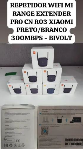 01UN - REPETIDOR WIFI MI RANGE EXTENDER PRO CN R03 XIAOMI PRETO/BRANCO 300MBPS - BIVOLT
