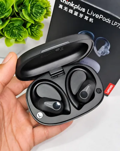Fone Bluetooth Lenovo LP75 Gancho de Orelha Novo na Caixa