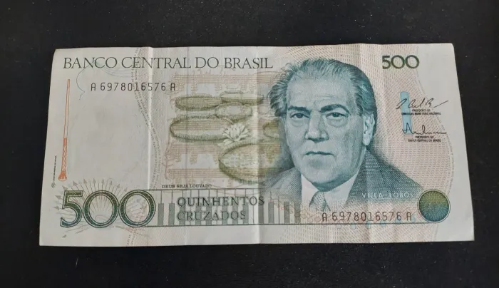Cedula Antiga 500 Cruzados 1988 Brasil Vila Lobos