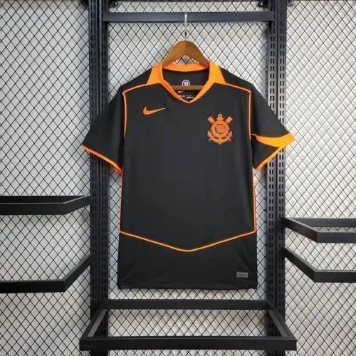 Camisa Corinthians Preta Detalhe Laranja - Estilo Exclusivo
