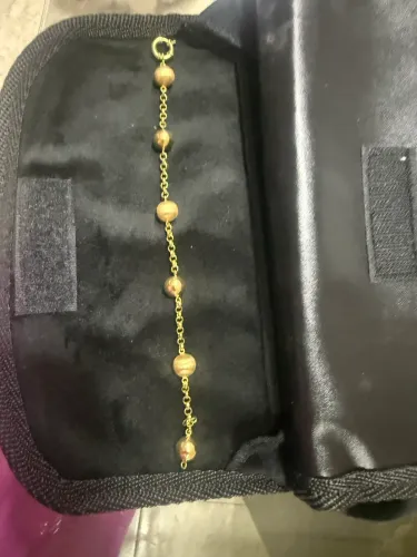 Pulseira de ouro 18k de bolas grandes, 20cm, 6,4g.