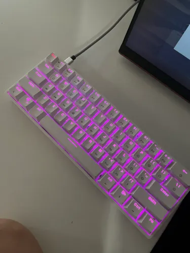 Teclado Mecânico SK61 Keyboard software Switch gateron silve/cinza