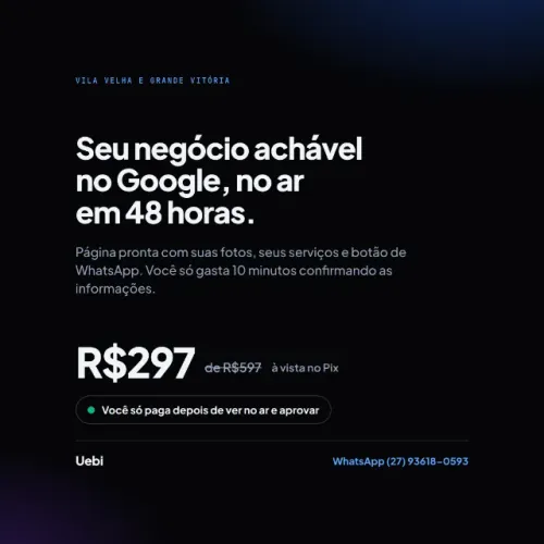 Criação de Site em 48h - Você só paga se aprovar - Vila Velha
