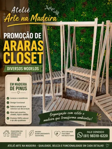 Promoção de araras closet Premium 
