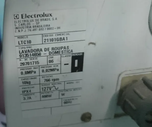 Máquina de lavar Eletrolux 10kg