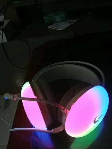Headset Gamer Rise Mode Moom, Rainbow, Driver 50mm, USB e P2, Branco - RM-HS-M-W