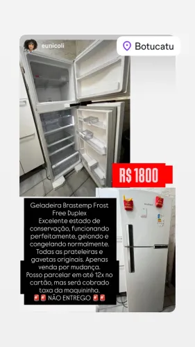 Venda de geladeira 