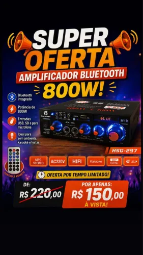 Amplificador Bluetooth 800W