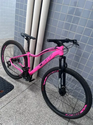Bicicleta Aro 29 Feminina Ksw Alumínio 21v Câmbios Shimano Rosa