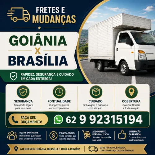 Frete e Mudança Goiânia x Brasilia caminhao hr baú fechado