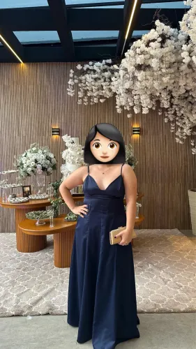 Vestido Longo Azul Marinho de Festa - AMARI