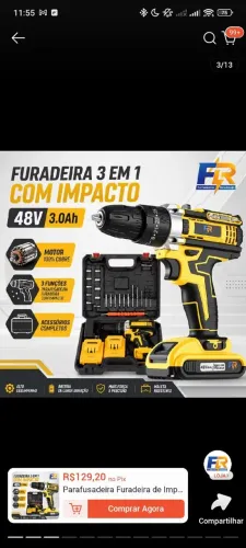 Parafusadeira e furadeira impacto 48v