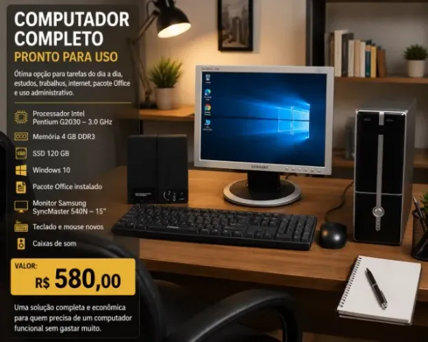 Computador Completo - Pronto para Uso | R$ 580,00