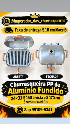 Churrasqueira PP de Alumínio Fundido 24×31