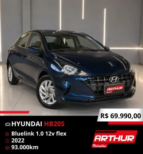 Hyundai HB20S Evol. Bluelink 1.0 Flex 12 MEC 2022