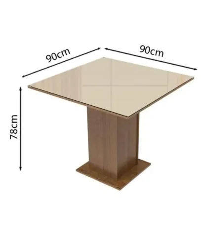 Mesa com tampo de vidro