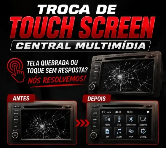 Tela de Toque I Central Multimídia I Touch Screen I Som Automotivo