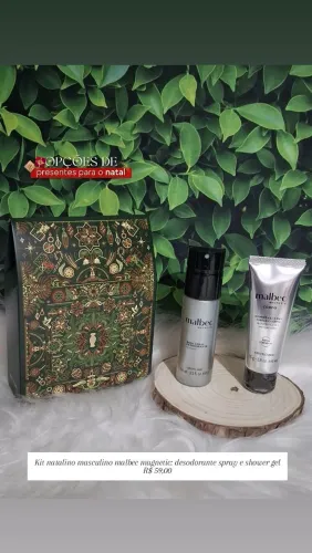 Kit natalino O Boticário Malbec magnetic: desodorante spray e shower gel