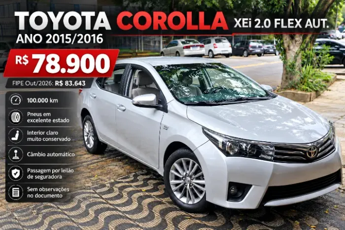 Toyota Corolla XEI 2.0 Flex 16V Aut. 2016