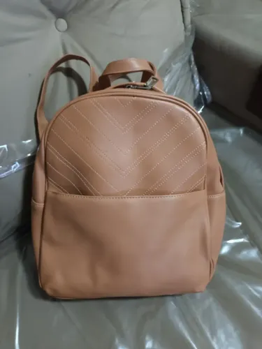 Bolsa tipo Mochila cor Bege caramelo Pequena da Sonho dos Pés