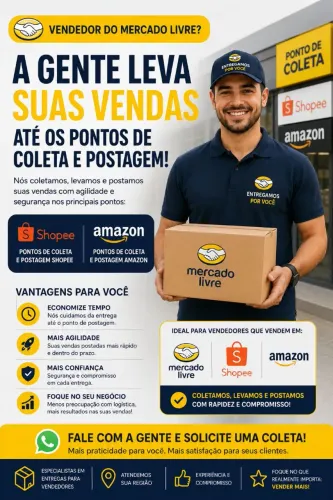 Coletas e postagens para Vendedores MercadoLivre, Shopee e Amazon