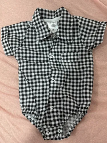 Body xadrez veste até 6 meses