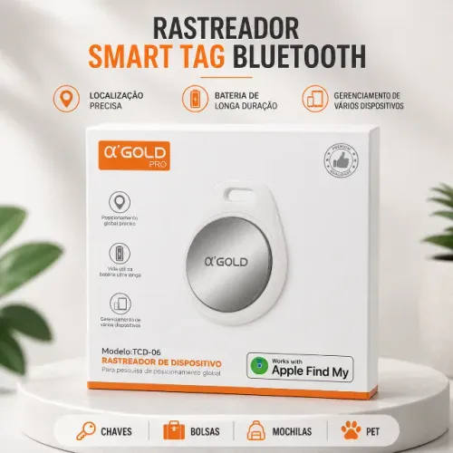 Rastreador Smart Tag Bluetooth Apple Find My A?Gold TCD-06