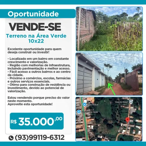 Terreno na área verde