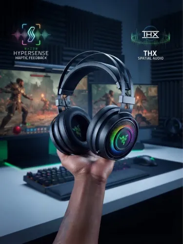 Headset Gamer Razer Nari Ultimate - Wireless, THX Spatial Audio e HyperSense