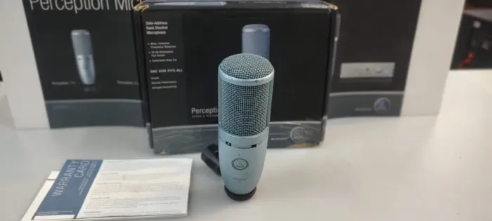 Microfone condensador akg preception 120 na caixa com manuais poucas marcas