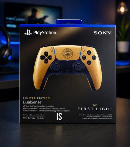 Controle Sony Dualsense 007 First Light Limited Edition para PS5 Wireless - Dourado