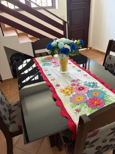 Mesa de Jantar 4 Lugares com Tampo de Vidro