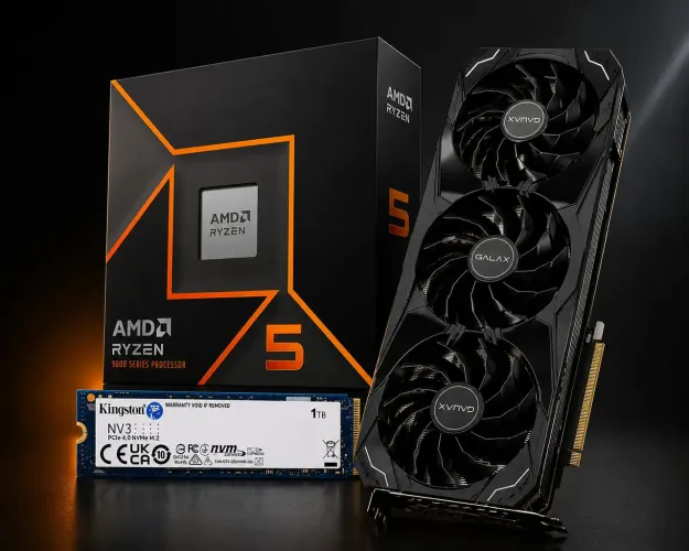 Kit 3 em 1 nvme 1 tb kingston, RTX 4080 e ryzen 5 9600x 