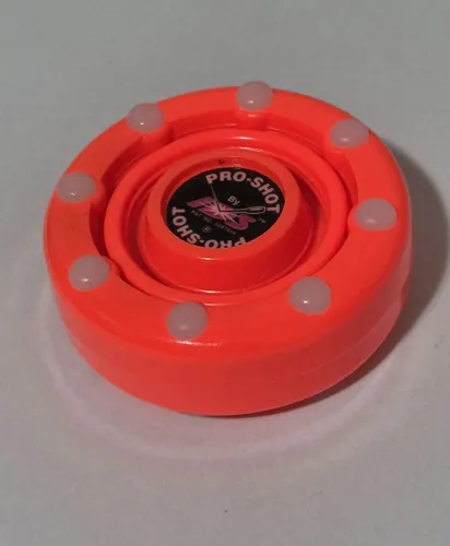 Disco puck ids pro shot para roller hockey cor rosa fluorescente