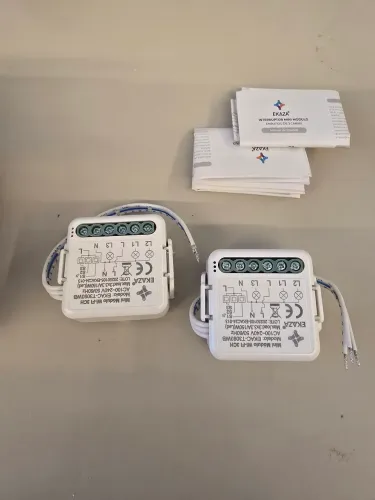 2 unidades Interruptor mini wifi 3 canais Ekasa Automação Alexa Google Branco 110/220v