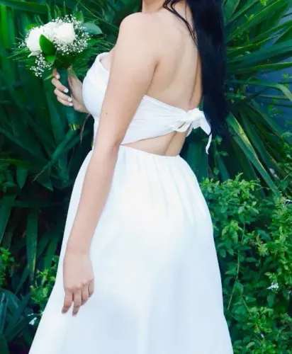 *_VESTIDO BRANCO LONGO - TAM 44 AJUSTÁVEL (veste 40 ao 46)_*<br>