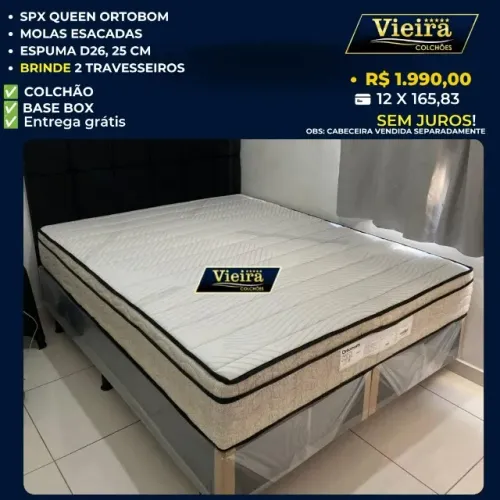 cama queen ortobom spx molas ensacadas, parcele em 12x sem juros!