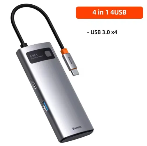 Hub Usb C 4 Portas Ideal Para MAC Baseus (Original e Lacrado)