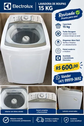 Lavadora de roupas eletrolux 15 kilos