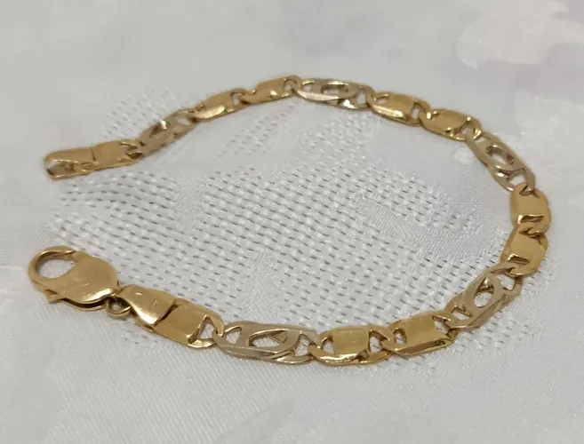 Pulseira de Ouro Amarelo e Branco