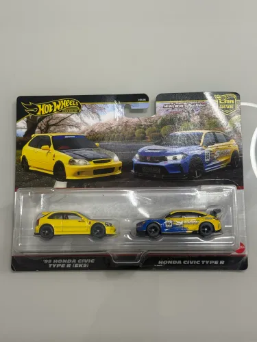 Hot Wheels Premium Honda Civic EK9 + Civic Type R Car Culture | Novo Lacrado