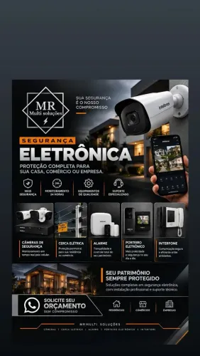 Segurança eletrônica, câmera , alarme e cerca elétrica
